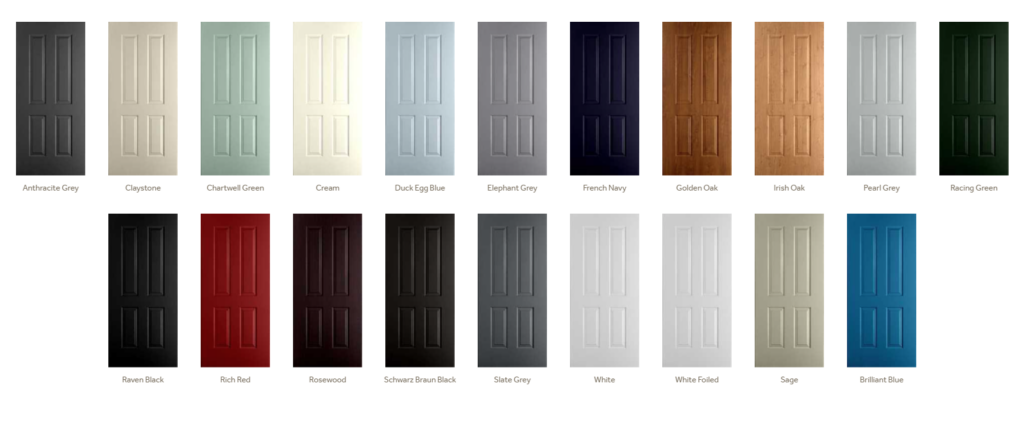 Image of various back door colour swtaches